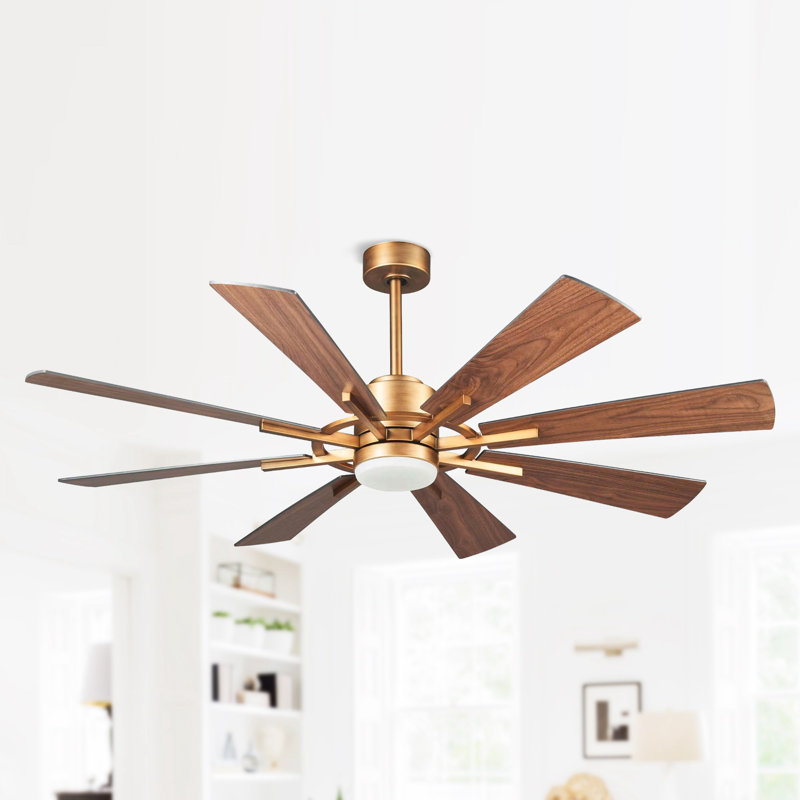 Trosclair 60'' 8- Blade Reversible DC Ceiling Fan with LED Lights and Remote Control