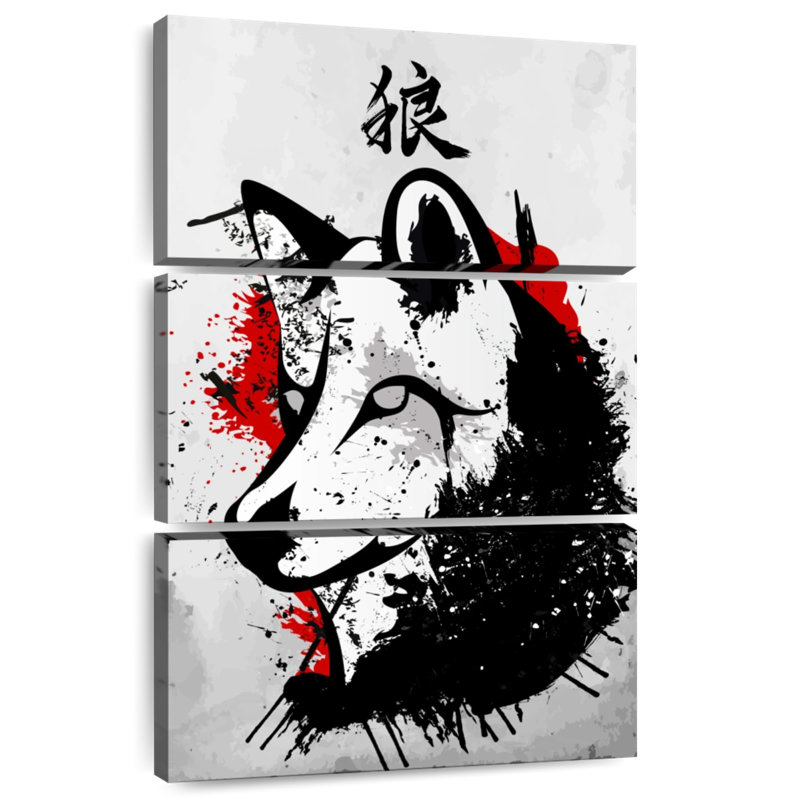 Brampt Japanese Wolf Okami, 74" H x 48" W