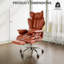Ergonomic Adjustable Reclining Swiveling Office Chair - Faux Leather with Footrest for PC-127376175