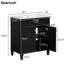 Meuble-lavabo de 30 po en noir, lavabo en céramique, espace aménagé, tablettes réglables, portes à fermeture douce modernes de 30 po, fabrication robuste,-121099452