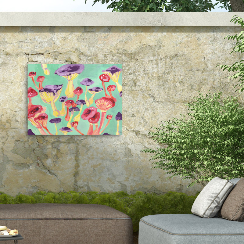Champignons magiques bologniques sur impression sur toile, H 35 po x l 47 po