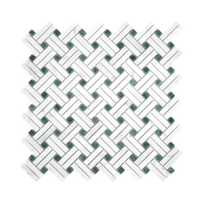 Carreau de mosaïque en marbre poli Carrara