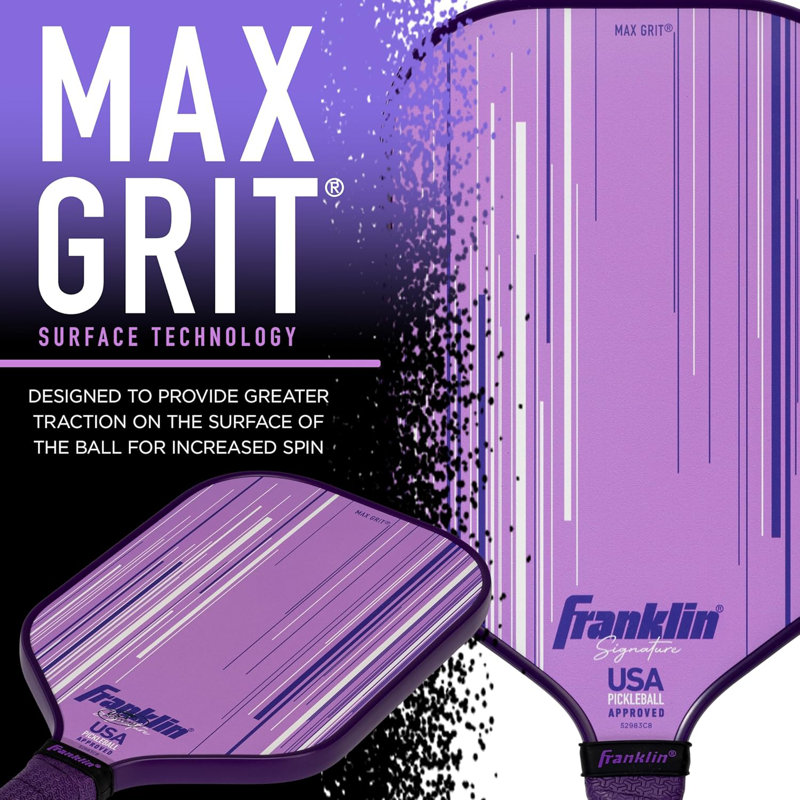 Palette de pickleball de 13 mm avec MaxGrit et lilas Franklin Sports Signature Series Pro