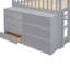 Lit superposé double avec teinte grise et rangement fonctionnel, 4 tiroirs et 3 tablettes, bois massif pour les options de rangement dans la chambre à coucher, surdimensionné, cadre A-2134976822-2134976818