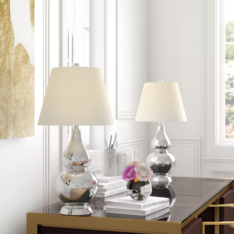 Moriarty Ceramic Table Lamp, Silver