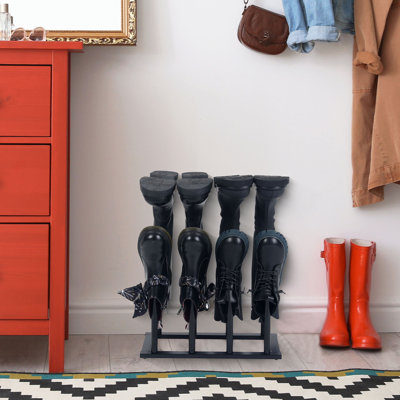 Winston Porter 8 Pair Black Metal Boot Rack & Reviews | Wayfair