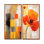«Bold Orange Cubic Flowers», reproduction d'art corail sur toile