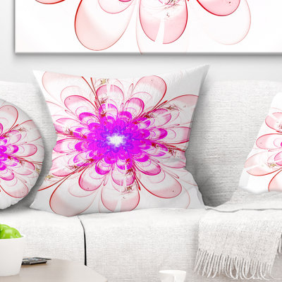 Fleur fractale parfaite en rose clair - coussin à imprimé floral