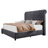 Jamileth Queen Upholstered Sleigh Bed with Tall Button-Tufted Headboard and Nailhead Trim, Gray-26341942-26341941