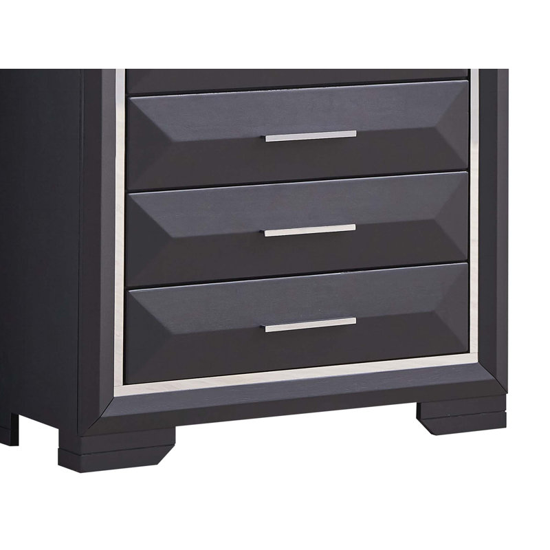 Stylish and Durable Black Chest with Multiple Drawers, Perfect for Organizing and Storing Essentials in Any Room.