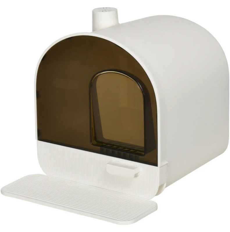 Litière pour chat avec couvercle avec pelle et filtre, Beige