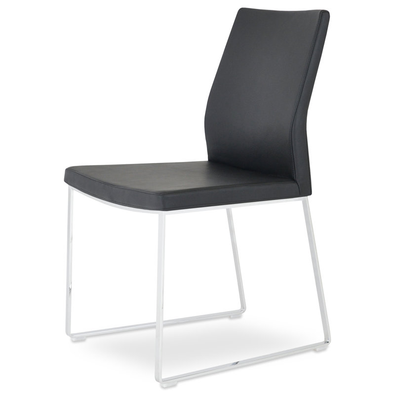 Chaise d'appoint Pasha, Similicuir noir