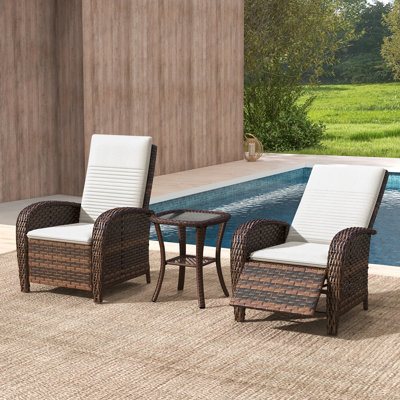 Paulyne Adjustable Patio Recliner Chair With Removable Cushion