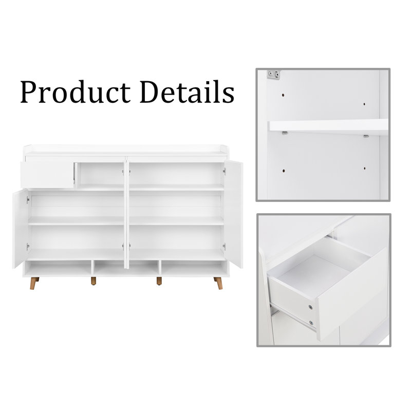 19 Pair Shoe Storage Cabinet, White