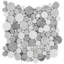 Kinetic Fog White Small Circles Marble Polished Mosaic Tile