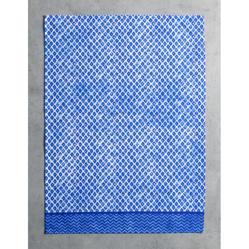 Maison d'Hermine Indigo Love Lot de 3 torchons de cuisine 100 % coton - 51 x 70 cm
