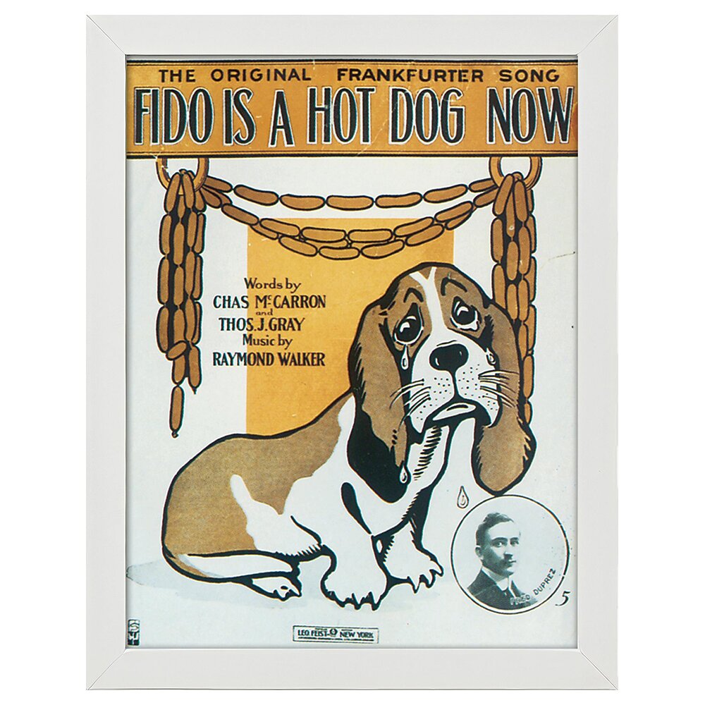 Leinwandbild Vintage Music Cover Fido ist jetzt ein Hot Dog