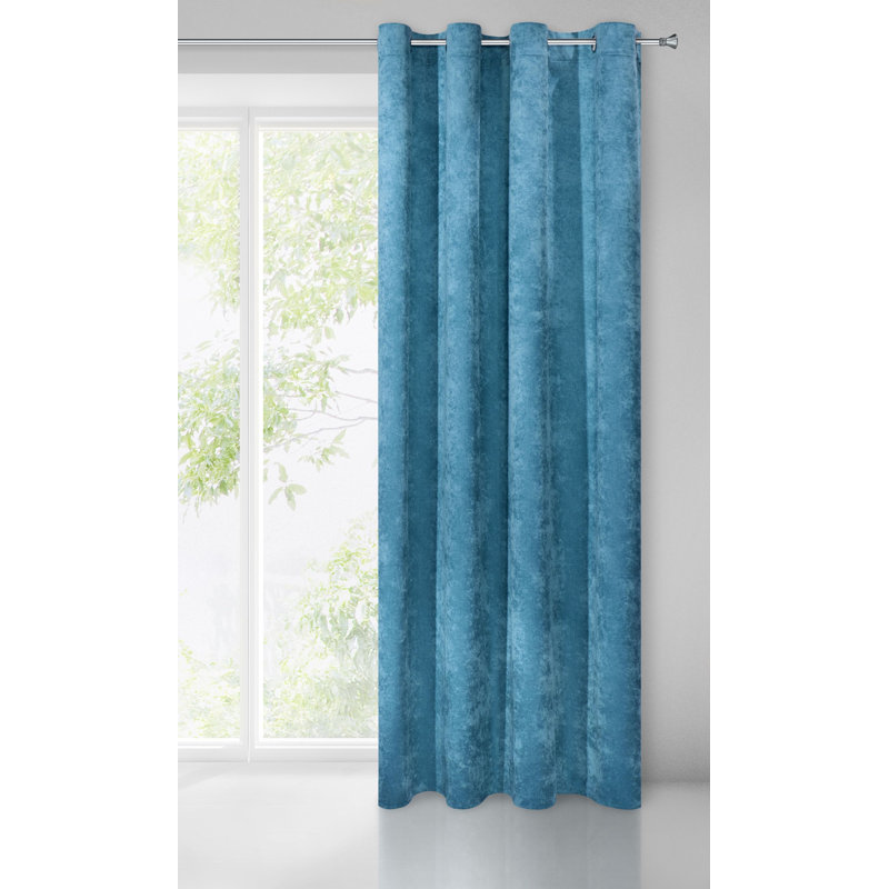 Harry-Joe Eyelet Semi Sheer Single Curtain, Blue
