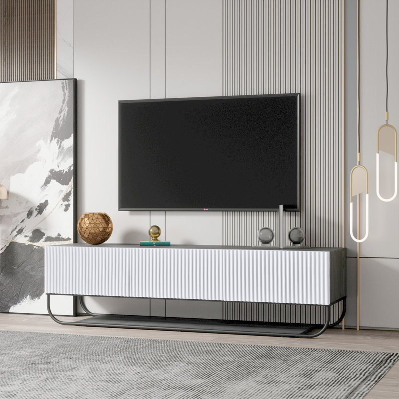 Meuble télé Mercer41 Glam, Blanc / Gris / Noir