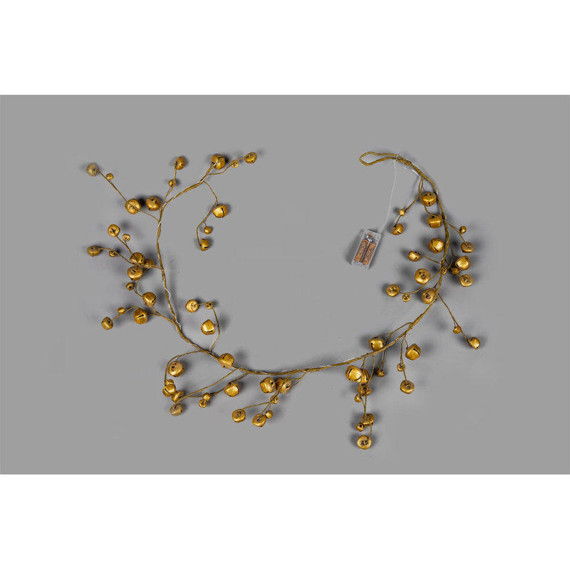 35cm Lighted Faux Garland with Lights, Gold