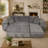 Upholstered L-Shaped Sectional Reversible