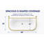 Barre de douche en forme de D pour baignoires îlot, par Utopia Alley : solution complète avec rideau de douche extra-long en tissu et 36 crochets, en aluminium antirouille, 152 cm x 64 cm, couleur or.-69959835
