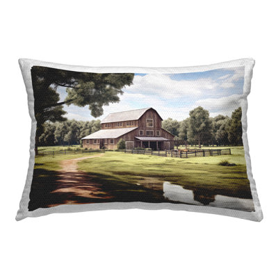 Rural Country Scenery Outdoor Printed Pillow by Ray Powers