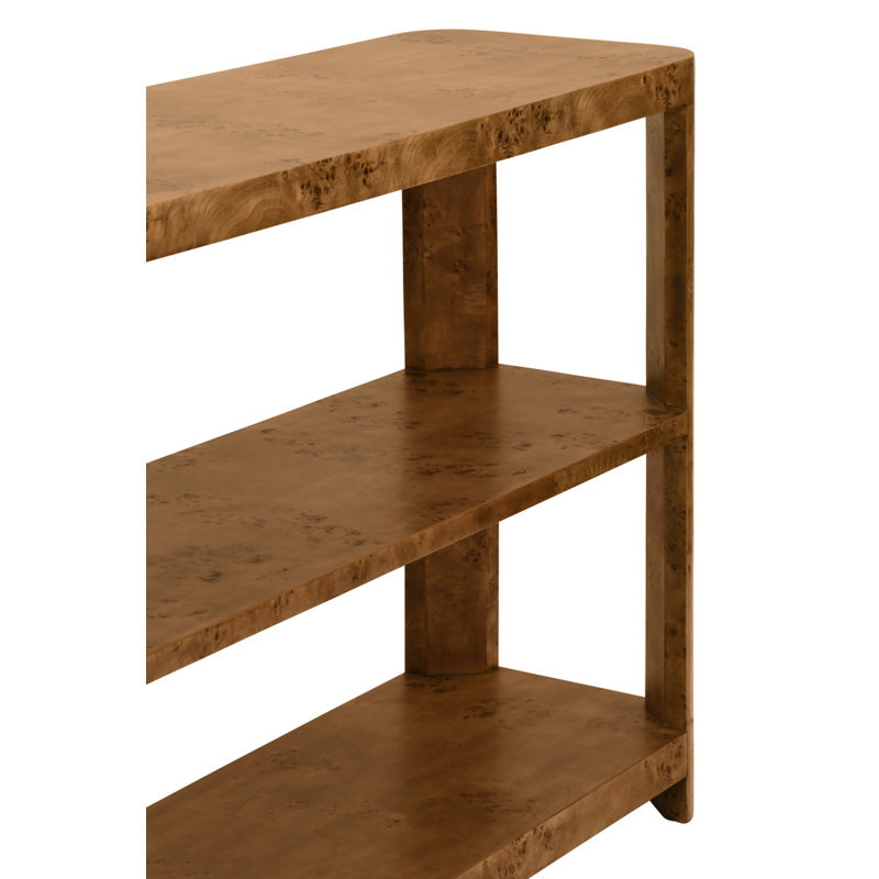 54'' W Console Table, Dark Burl Wood