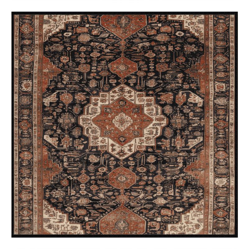 Tapis brun lavable à la machine, Carré 6 pi