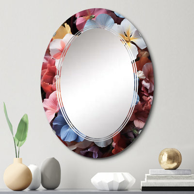 Penstarre - Miroir mural floral ovale