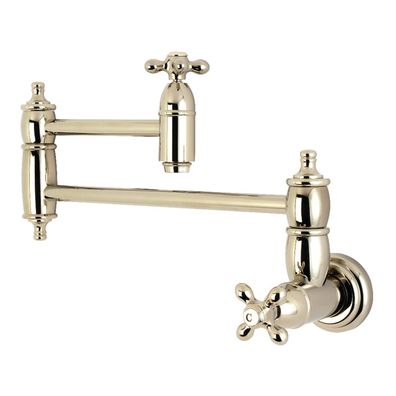 Kingston Brass Restoration Two-Handle 1-Hole Wall Mount Pot Filler Faucet