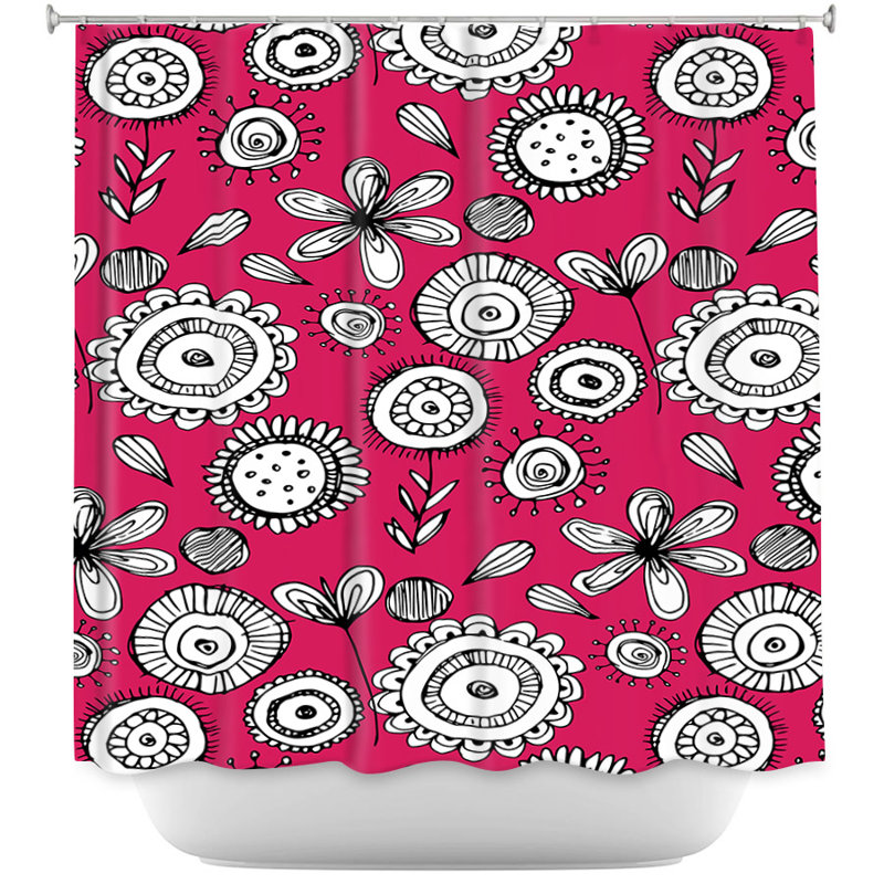 Rideau de douche simple floral doodle 1 Luby