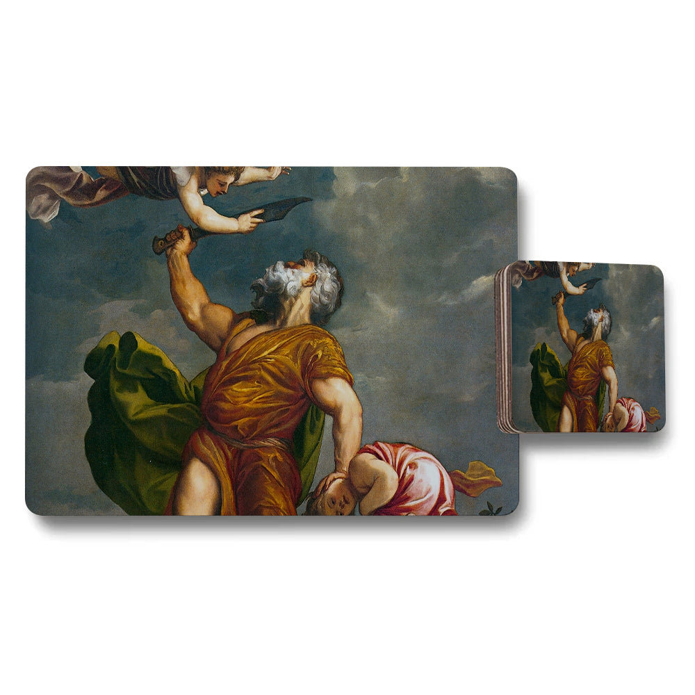 Baroque Style Placemats Coasters Set With Classical Painting