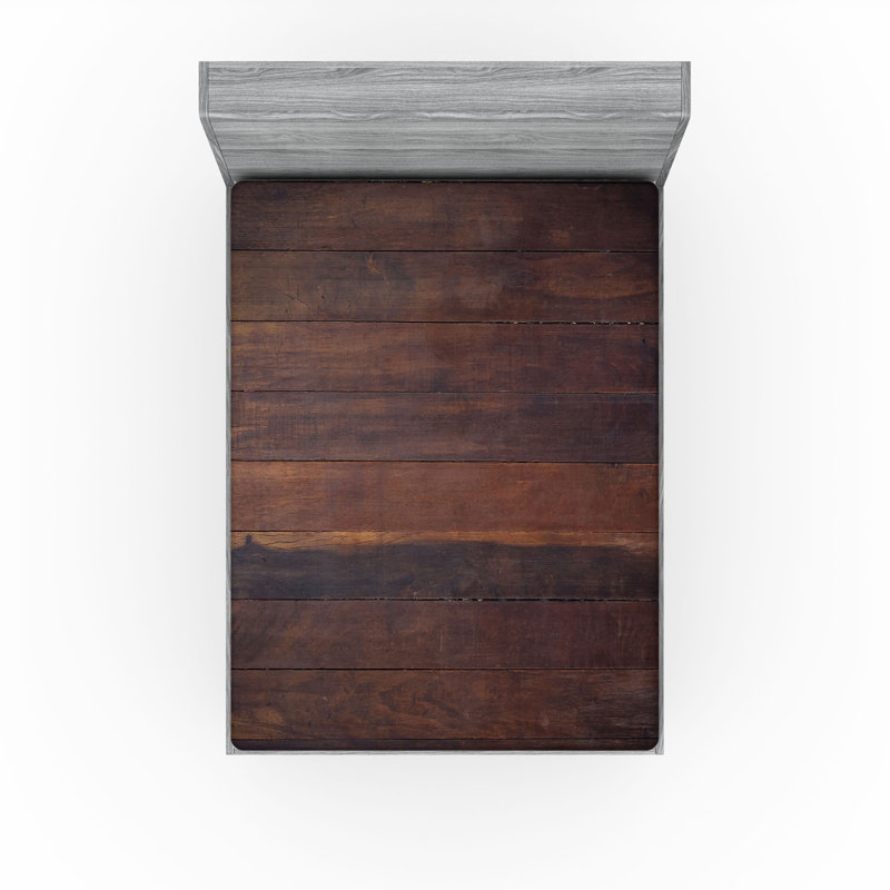 Drap-housse Ambesonne, paquet de 2, Drap-housse grand, Bois brun foncé / déclin