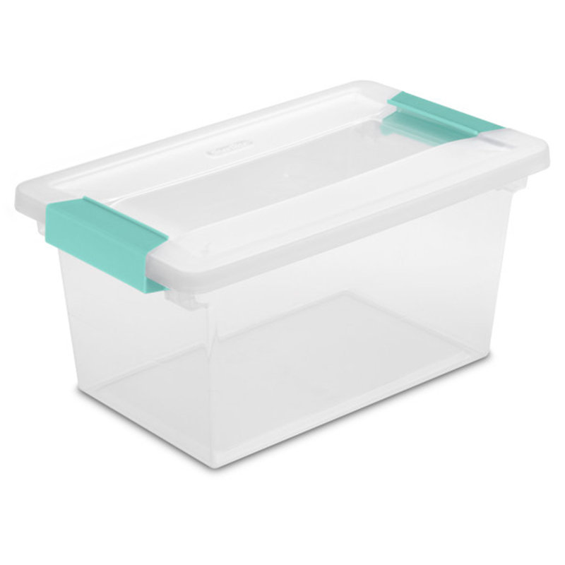 Sterilite Plastic Medium Clip Storage Box Container with Latching Lid