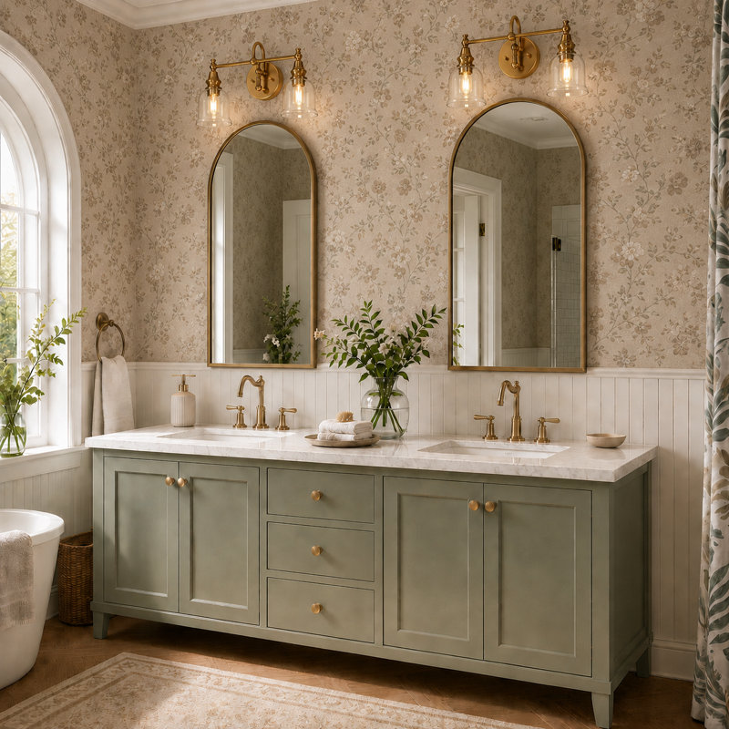 Cassiel  2-Light Dimmable Vanity Light, Brass