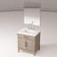 30 po Armoire de salle de bain en chêne gris X 22, comptoir en quartz blanc, miroir 28 et meuble-lavabo