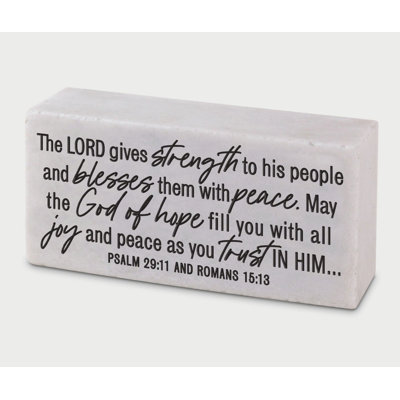 Scripture Block The Lord Gives Strength