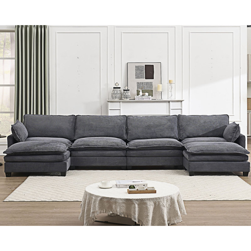 Canapé modulaire rembourré avec repose-pieds