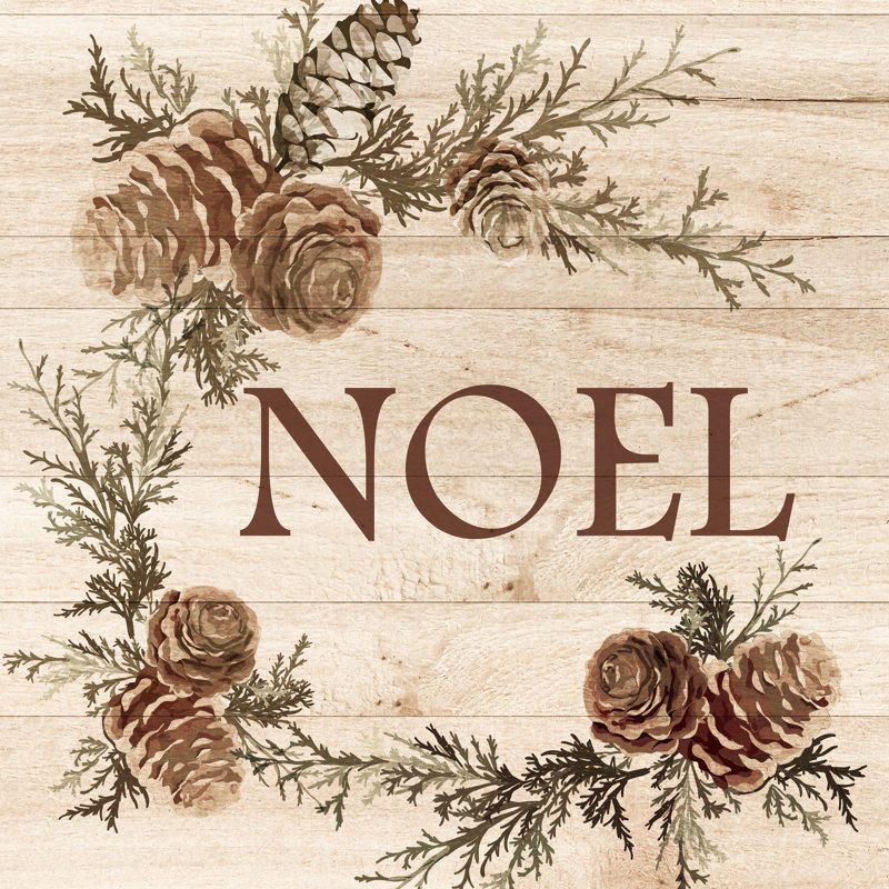 Noel Pinecones - Wrapped Canvas Print, 30cm H x 30cm W x 3.8cm D