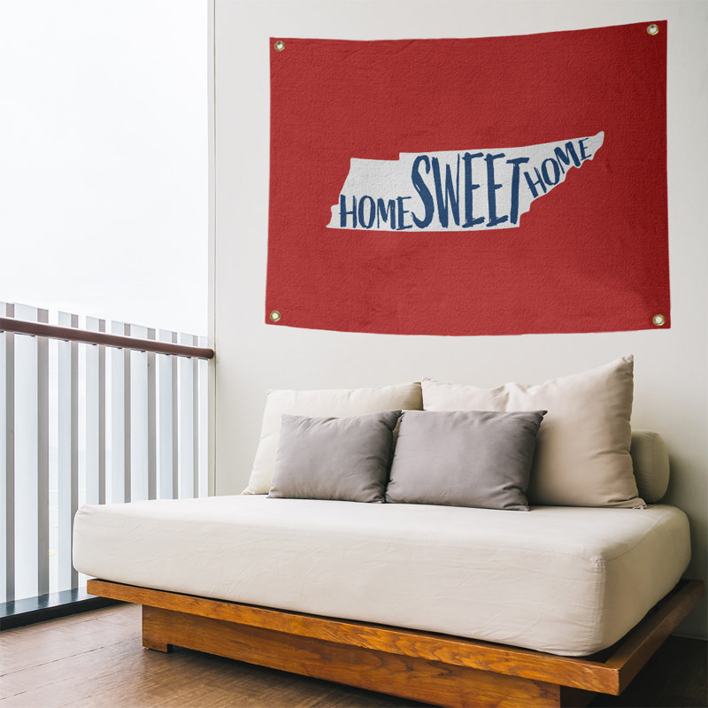 Tapisserie murale tennessee doux pour la maison, H 26 po x l 36 po, Rouge / Bleu marine