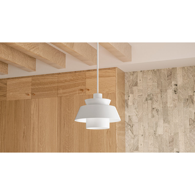 Lumi Brushed Weathered Pendant, 1, White, 11.25" H x 14" W x 14" D
