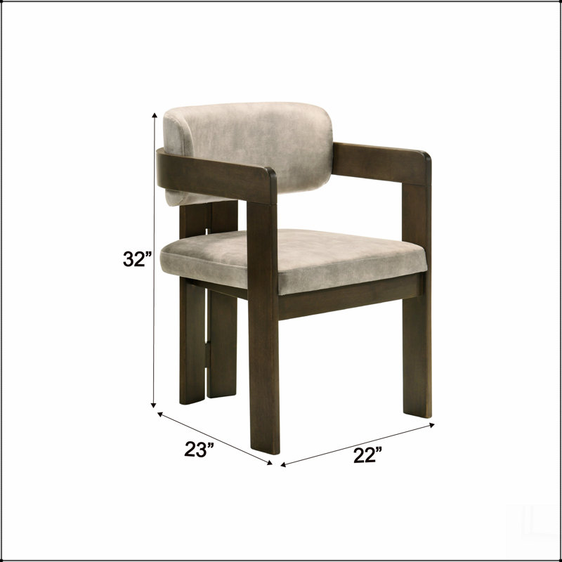 Chaise d'appoint en microfibre polie et finition noyer Destin  