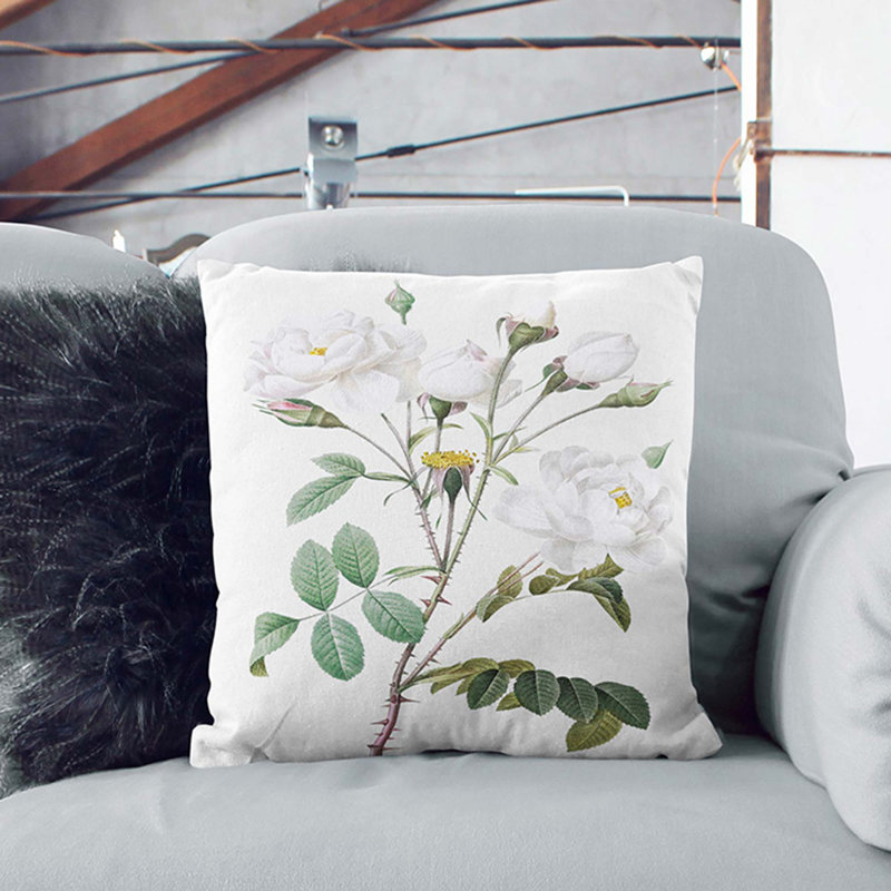 Floral Square Throw Cushion, 55cm H x 55cm W x 20cm D