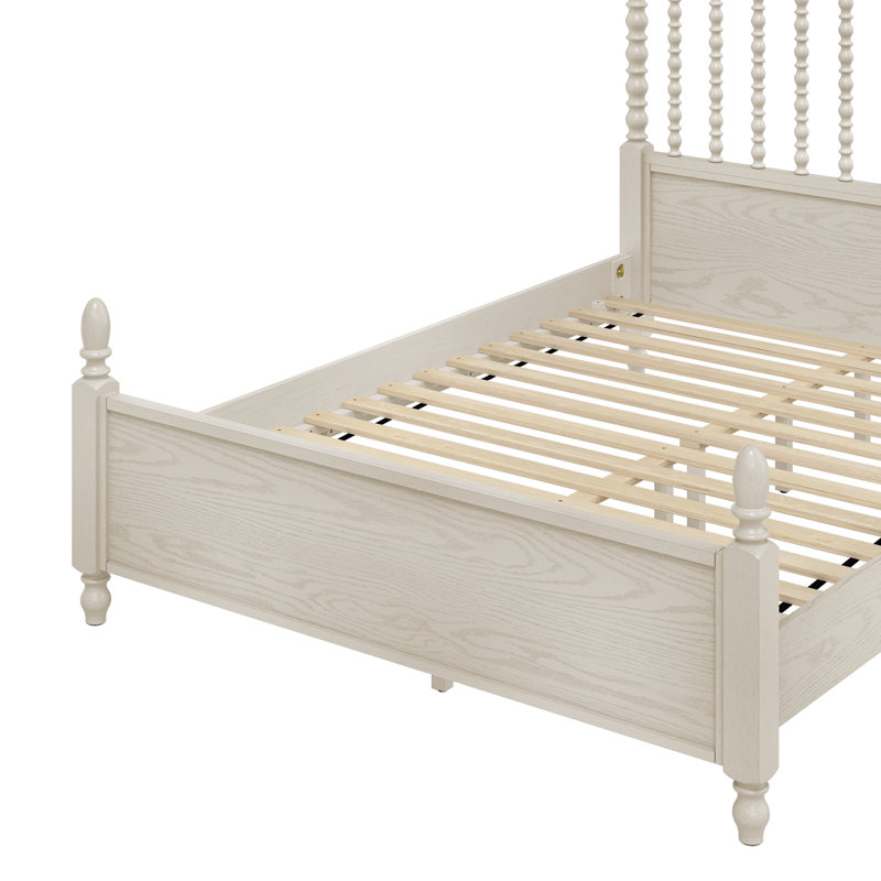 Structure de lit Elio, Blanc antique, Grand