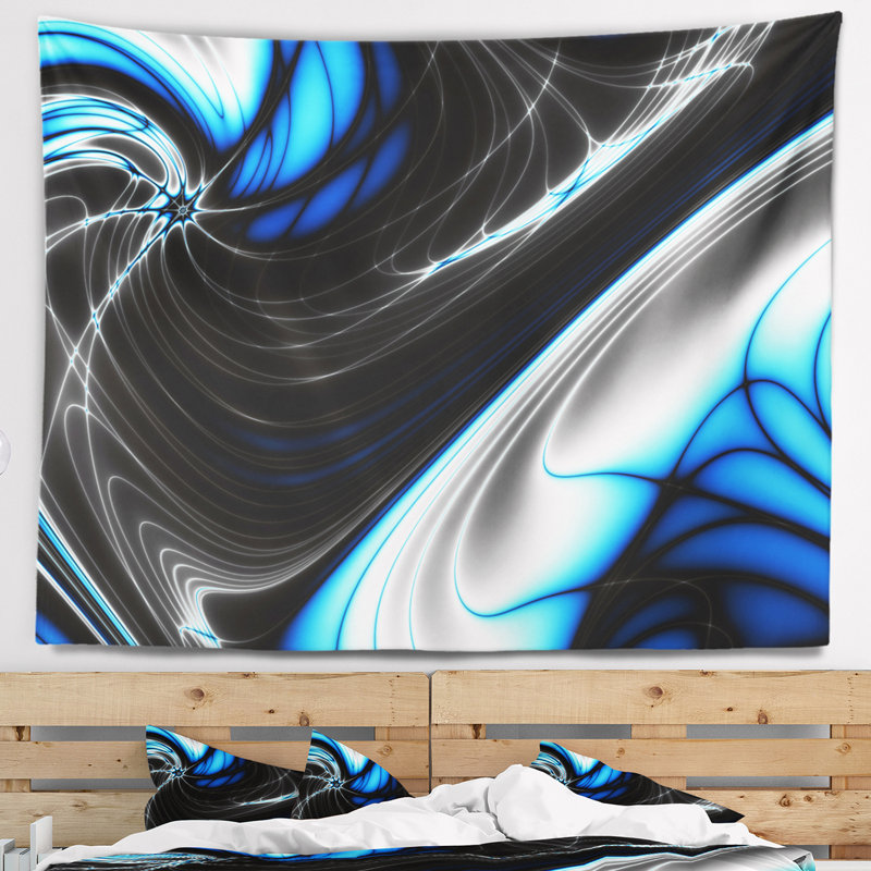 Tapisserie à fractales abstraites pour conception créative et fixation murale, H 78 po x l 92 po