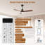 Ventilateur de plafond de 52 po à pales en bois massif avec lumière, télécommande, compatible avec Amazon Alexa et le contrôle des applications-672834062