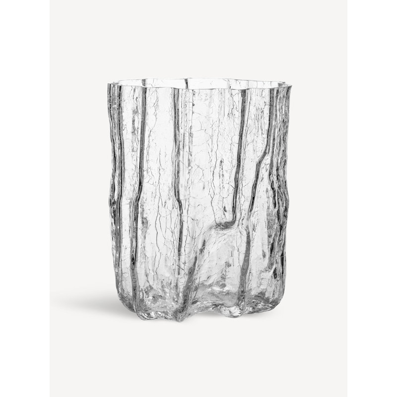 Crackle Handmade Glass Table Vase