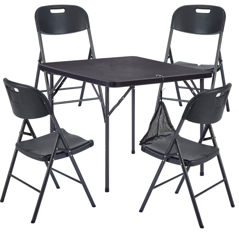 Table pliante portative 34,65 po avec 4 chaises