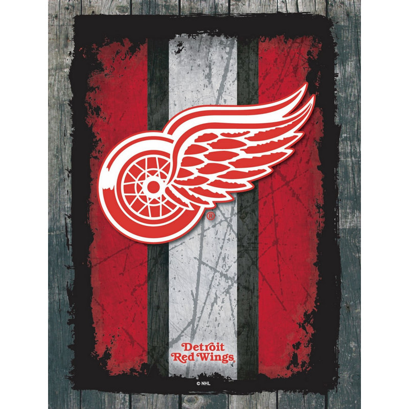 NHL Team Logo, reproduction sur toile tendue, Detroit Red Wings, H 20 po x l 15 po x P 1 po
